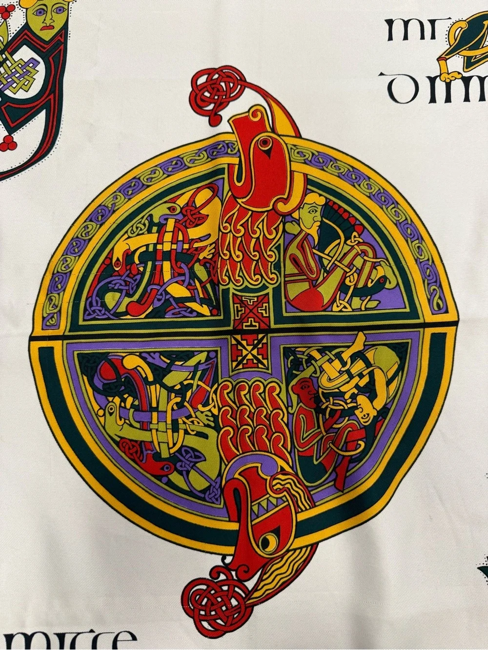 Celtic Renaissance Design Scarf Mice of Krew Irish Book of Kells 27” Square